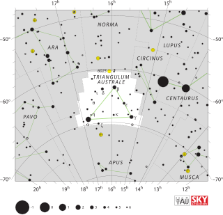 <span class="mw-page-title-main">Triangulum Australe</span> Constellation in the southern celestial hemisphere