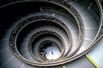 Escalier à double hélice de Giuseppe Momo dans les Musées du Vatican. (définition réelle 3 039 × 2 000)