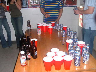 <span class="mw-page-title-main">Drinking game</span> Game which involves the consumption of alcoholic beverages