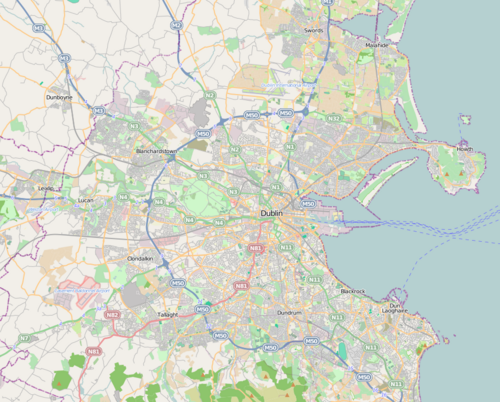 Map of the Republic of Ireland with the GAA Stadia