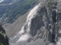 Felsabbruch an der Ostseite des Eigers auf den Unteren Grindelwaldgletscher, Juli 2006