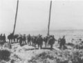 Japanese troops from the 4th "Aoba" Infantry Regiment march along the shore of Guadalcanal shortly after landing in September, 1942.