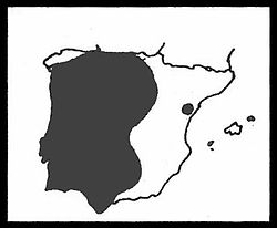 Distribución de Salix salviifolia en la península ibérica.