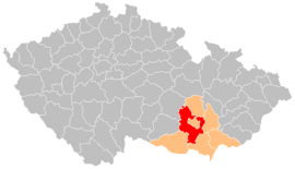 Poloha okresu Brno-venkov v Česku (klikacia mapa)