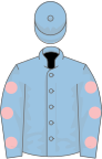 Light blue, pink spots on sleeves