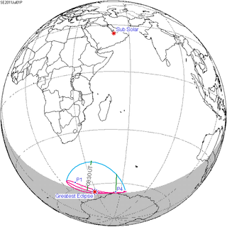 <span class="mw-page-title-main">Solar eclipse of July 1, 2011</span> 21st-century partial solar eclipse