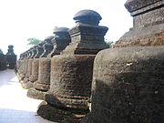 Row of stupas on the outside