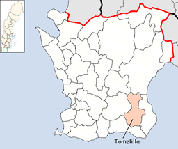 Tomelilla kommuns läge i Skåne län