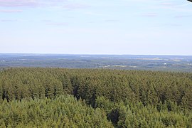 Vue de la Croix-Sacaille depuis la tour du Millénaire à Gedinne.