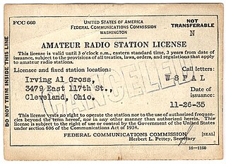 <span class="mw-page-title-main">Amateur radio licensing in the United States</span> Licensing of amateur radio in the US