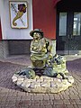 Skulptur av solsikkefrøselgjar i Kharkiv i Ukraina, skapt av Sejfaddin Gurbanov.