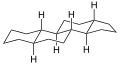 de: Struktur von Gonan, Ringe A/B trans verknüpft; en: Structure of gonane, rings A/B linked trans