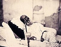 Bahadur Shah Zafar pada tahun 1858, tepat setelah persidangannya dan sebelum keberangkatannya ke pengasingan di Burma.