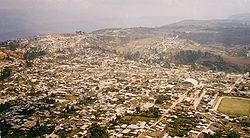 VIsta aérea de la ciudad de Chachapoyas.