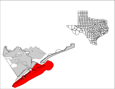 加爾維斯敦市在加爾維斯敦郡的位置