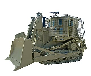 <span class="mw-page-title-main">Armored bulldozer</span> Bulldozer modified for use in combat engineering