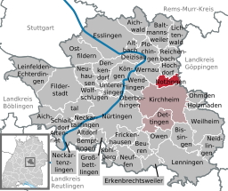 Läget för Notzingen i Landkreis Esslingen