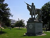 A sculpture of George Washington is part of a collection of statues depicting U.S. Presidents on RSU's grounds. RSUGeogreWashingtonstatue.JPG