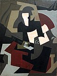 Марија Бленчард, 1917, Woman with guitar, уље на платну, 100 x 72 cm