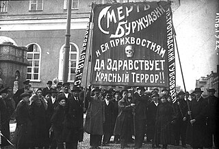 <span class="mw-page-title-main">Red Terror</span> Campaign of political repression and executions in Russia by the Bolsheviks (1918–1922)