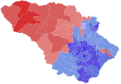 A map of the 2022 Howard county executive election showing how candidates did in each precinct