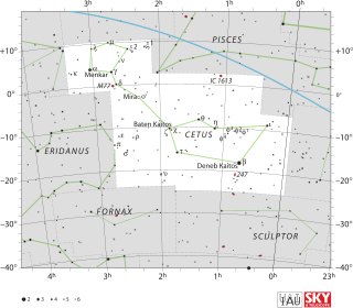 <span class="mw-page-title-main">Cetus</span> Constellation straddling the celestial equator