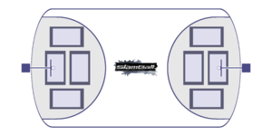 Diagrama de uma quadra de SlamBall.