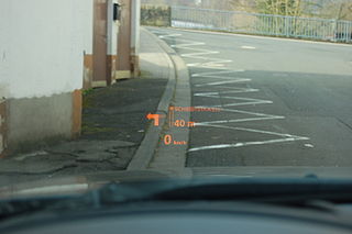 <span class="mw-page-title-main">Automotive head-up display</span> Advanced driver assistance system