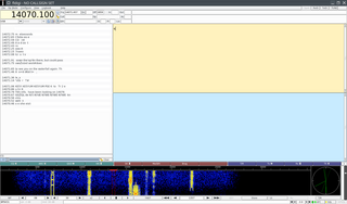 Fldigi Software that allows a sound card to be used as a data modem