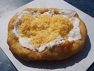 Lángos Hungarian deep-fried flatbread