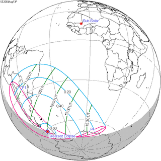 <span class="mw-page-title-main">Solar eclipse of August 13, 2083</span> Future partial solar eclipse