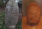 Statue-menhir du Mas Capelier : réplique et original