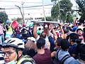 Volunteers moving debris at Colonia Obrera, Mexico City