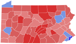 2010 United States Senate election in Pennsylvania results map by county.svg