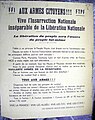 Affiche collée sur les murs, la nuit avant l'insurrection].