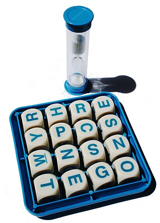 <i>Boggle</i> Timed dice-based word game