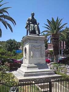 Statue de Panagis Vallianos (el) à Argostóli (Céphalonie).