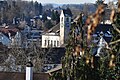 The former site of the monastery respectively the Rüti Reformed Church as seen from Schlossberg