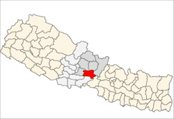 Localização de Tanahu no Nepal