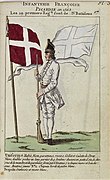 Uniforme et drapeau du régiment de Picardie en 1563, publié en 1772