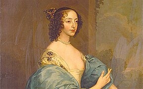 Van Dyck – Portrait of Queen Henrietta Maria, as St Catherine before restoration