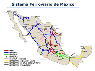 <span class="mw-page-title-main">Rail transport in Mexico</span> Overview of rail transport and operations in Mexico