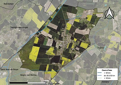 Carte orthophotographique de la commune en 2016.