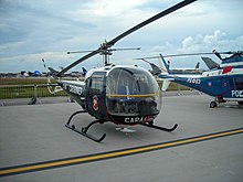 Agusta-Bell AB.47J3 Ranger in Italian Carabinieri markings at Pratica di Mare AFB, Italy in 2006 AB.47J3 Carabinieri.JPG