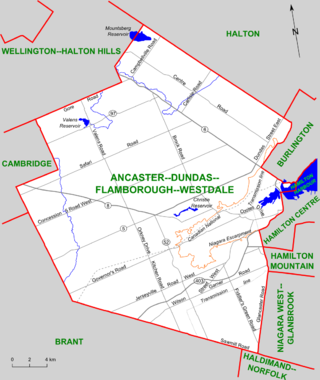 <span class="mw-page-title-main">Ancaster—Dundas—Flamborough—Westdale (federal electoral district)</span> Federal electoral district in Ontario, Canada