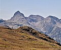 Northeast aspect of Arrow Peak to left, Graystone Peak centered and Electric Peak to right