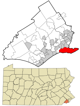 Location in Delaware County and the U.S. state of Pennsylvania