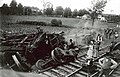 Derailment of a railway bogie with paper car wheels