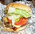 Five Guys bacon cheeseburger