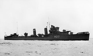 HMS <i>Electra</i> (H27) Destroyer of the Royal Navy